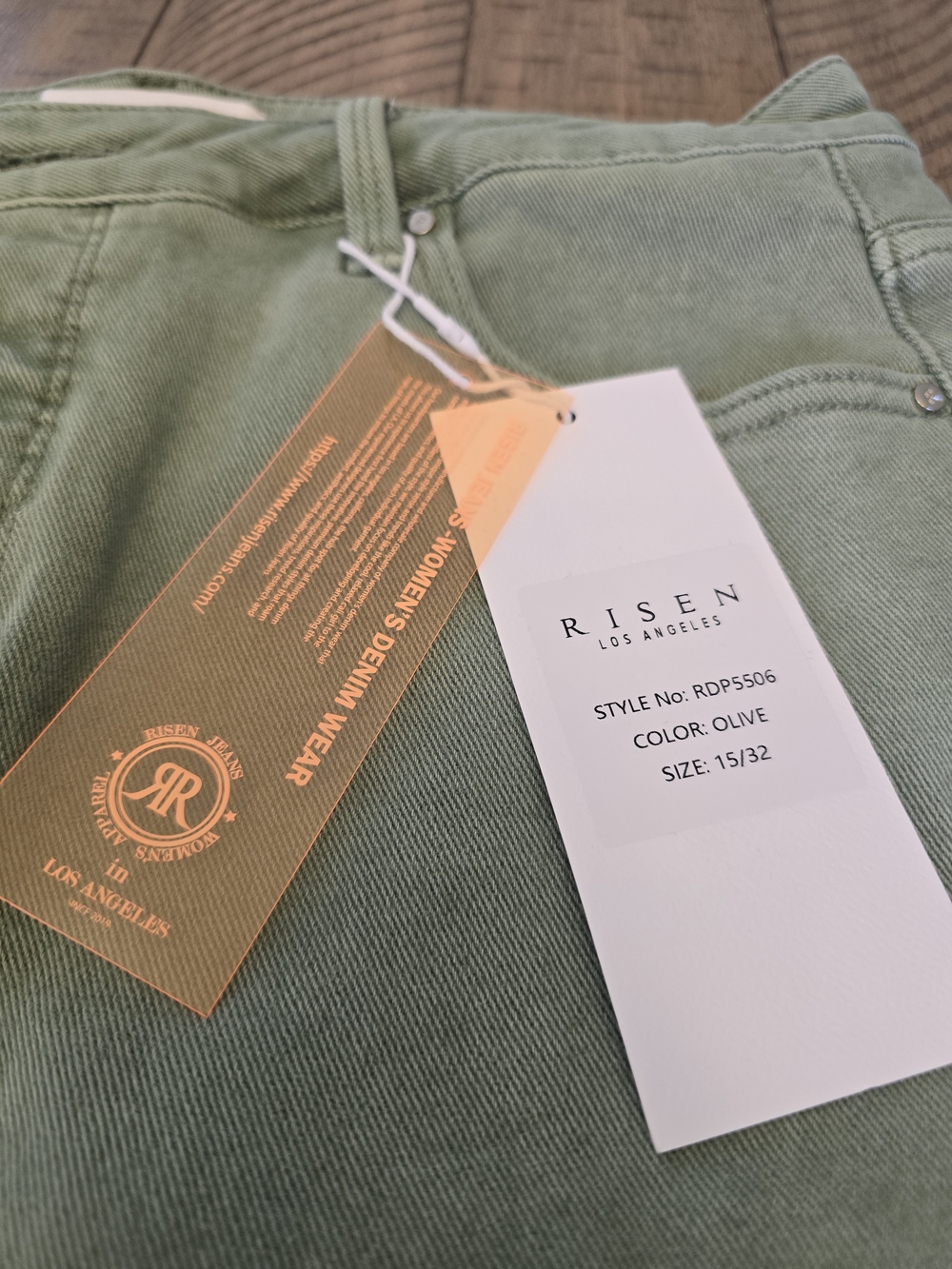 Risen Sage Green Cropped Wide-Leg High-Rise Jeans - Picture 2 of 4